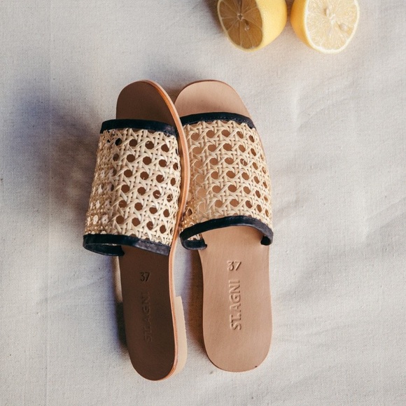 St. Agni | Hennie Rattan Slides Black EU 40 - Picture 7 of 7